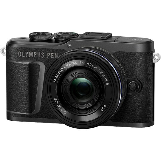 Olympus Pen E-PL10 järjestelmäkamera + kaulahihna (musta)
