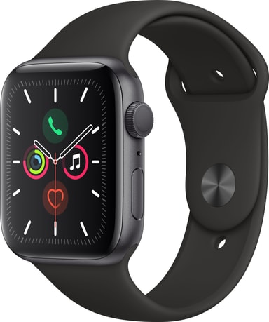Apple Watch Series 5 44mm (tähtiharmaa/musta urheiluranneke) - Gigantti  verkkokauppa