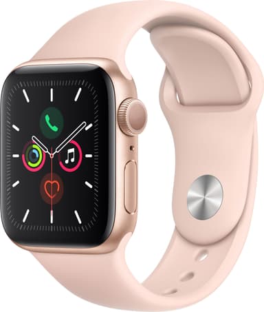 Apple Watch Series 5 40mm (kulta/vaaleanpunainen urheiluranneke)