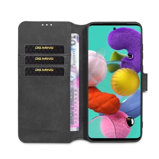 DG-Ming Lompakkokotelo 3-kortti Samsung Galaxy A51 (SM-A515F)  - musta