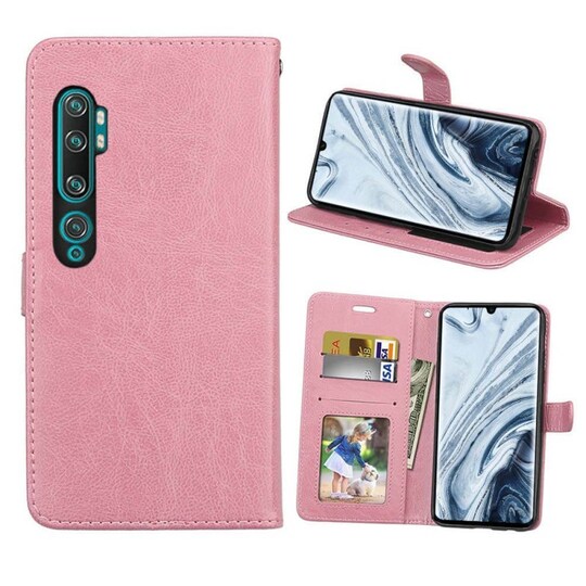 Lompakkokotelo 3-kortti Xiaomi Mi Note 10  - vaaleanpunainen