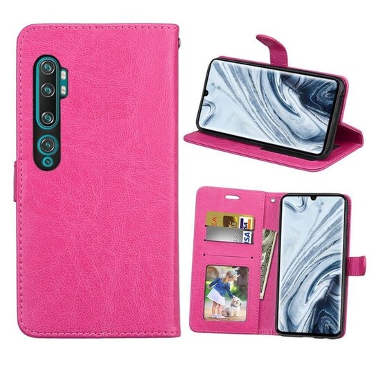 Lompakkokotelo 3-kortti Xiaomi Mi Note 10  - pinkki