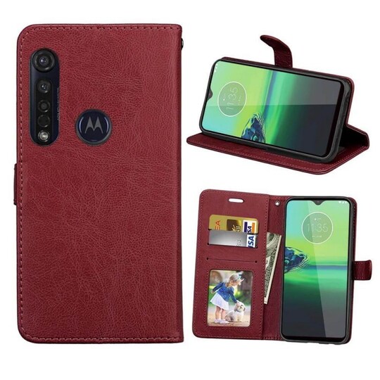 Lompakkokotelo 3-kortti Motorola Moto G8 Plus (XT2019-2)  - ruskea