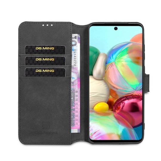 DG-Ming Lompakkokotelo 3-kortti Samsung Galaxy A71 (SM-A715F)  - musta
