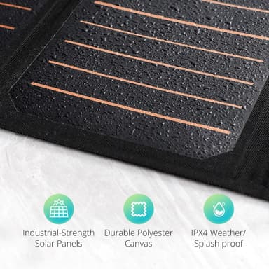 RAVPower Solar Charger, 21W Aurinkopaneeli, Musta