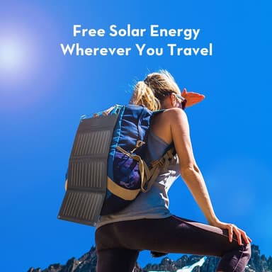 RAVPower Solar Charger, 21W Aurinkopaneeli, Musta