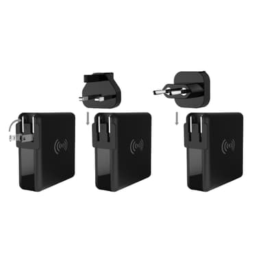 3-in-1 Kansainvälinen matkasovitin, langaton laturi, Power Bank 8000 mAh "