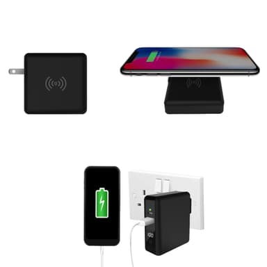 3-in-1 Kansainvälinen matkasovitin, langaton laturi, Power Bank 8000 mAh "