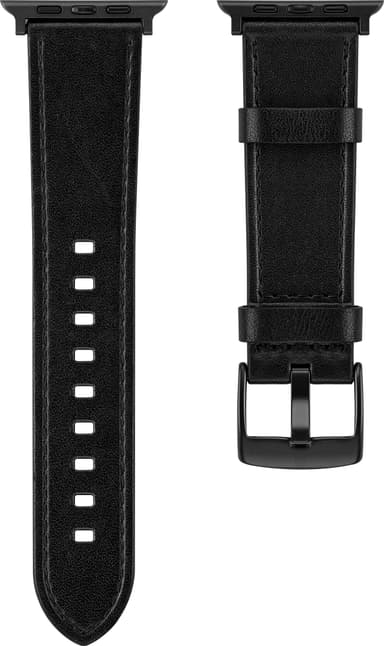 Sandstrøm Apple Watch nahkaranneke 42/44/45/49 mm (musta)