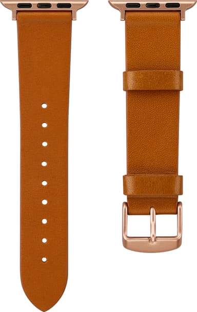 Sandstrøm Apple Watch nahkaranneke 38/40/41 mm (keltaisenruskea)