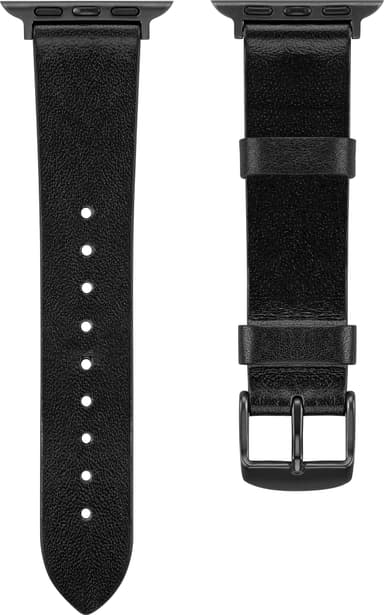 Sandstrøm Apple Watch nahkaranneke 38/40/41 mm (musta)