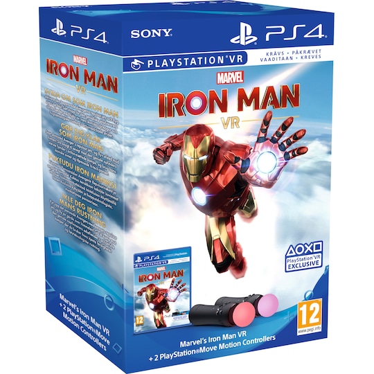 PlayStation 4 Iron Man VR Move pakkaus (peliohjain + peli)