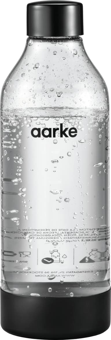 Aarke PET Black Chrome pullo hiilihapotuslaitteelle AA354008