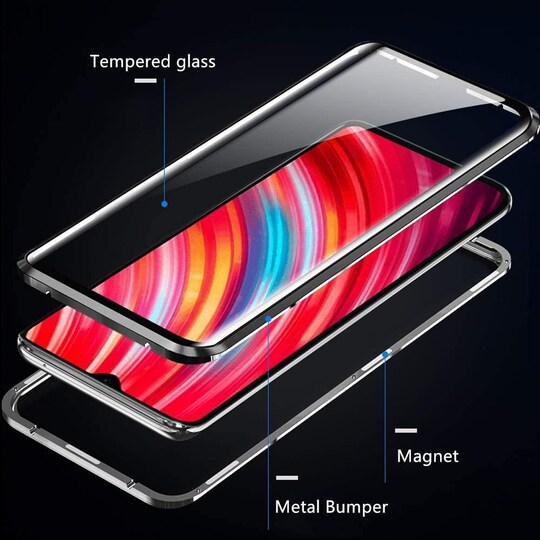 Siirrettävä kansi kaksipuolisella karkaistulla lasilla Xiaomi Redmi K20 / K20P - musta