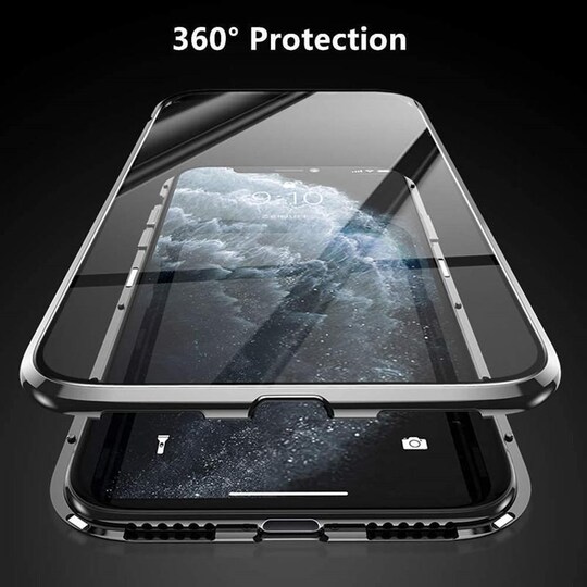 Siirrettävä kansi, jossa kaksipuolinen karkaistu lasi Xiaomi Redmi K30 - Musta