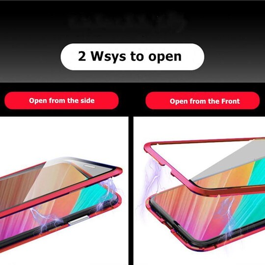 XiaoMi F1 kuori kaksipuolinen karkaistu lasi punainen