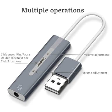 INF Ulkoinen äänikortti USB 2.0 - 3.5 mm sovitin