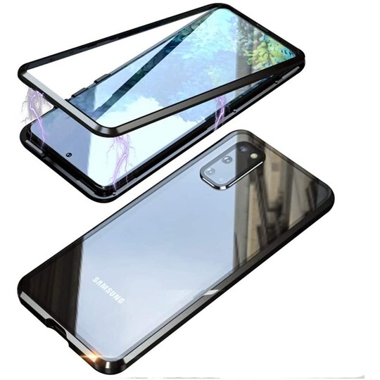 Mobiilikotelo kaksipuolinen karkaistu lasi - Samsung S20 - musta