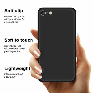 Nestemäinen silikonikotelo iPhone 6 / 6S - musta