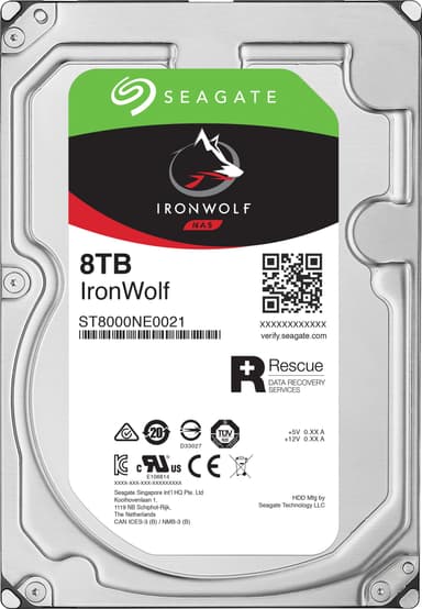 Seagate IronWolf 3,5" sisäinen NAS-kovalevy (8 TB)