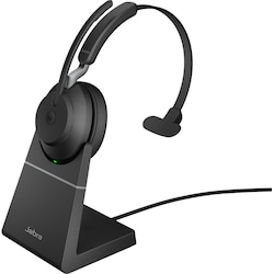 Jabra Evolve2 65 L380a MS Mono kuulokkeet lataavalla jalustalla, musta