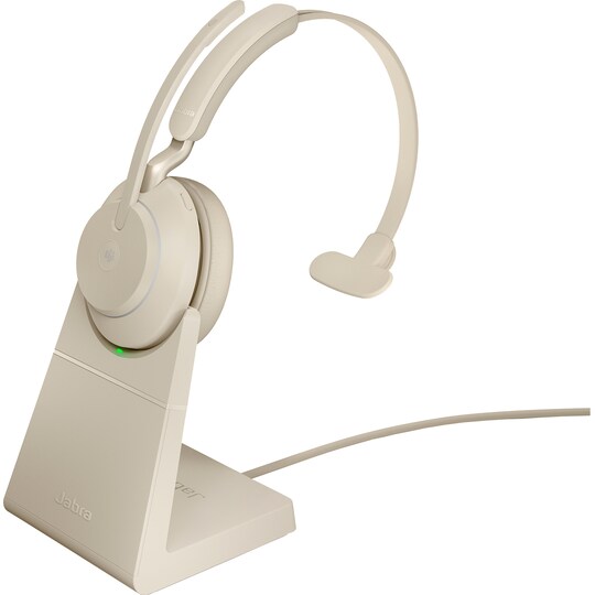 Jabra Evolve2 65 L380a MS Mono kuulokkeet lataavalla jalustalla, beige