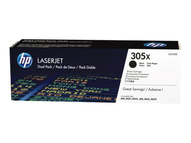 HP 305X - 2 pakettia - Tuottoisa - musta - alkuperäinen - LaserJet - väriainekasetti (CE410XD)