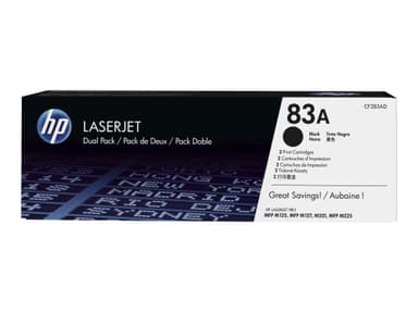 HP 83A - 2-pack - black - original - LaserJet - toner cartridge (CF283AD)