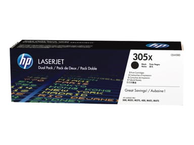 HP 305X - 2 pakettia - Tuottoisa - musta - alkuperäinen - LaserJet - väriainekasetti (CE410XD)