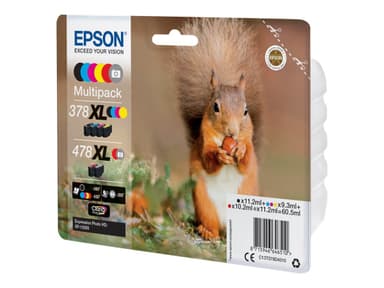 Epson 478XL Multipack - 6 pakettia - suuri kapasiteetti - harmaa, musta, keltainen, sinivihreä, magenta, punainen - alkuperäinen - mustepatruuna