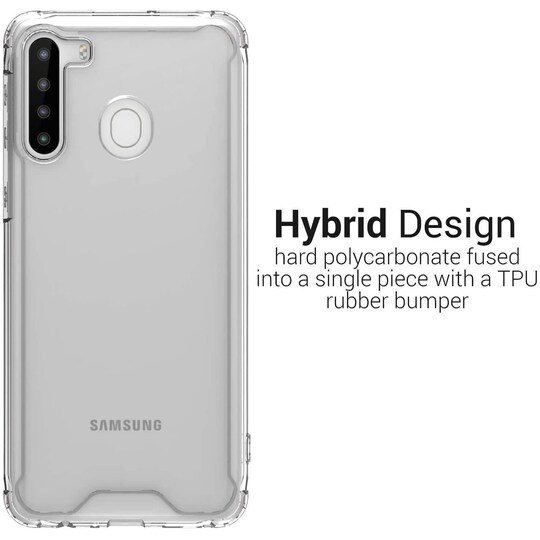 Iskunkestävä akryylikotelo - Samsung Galaxy A21 - läpinäkyvä