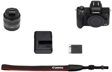 Canon EOS M50 kompakti järjestelmäkamera + 15-45 IS STM objektiivi