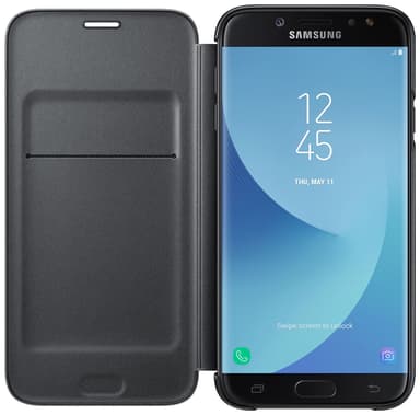 Samsung Galaxy J7 (2017) lompakkokotelo (musta)