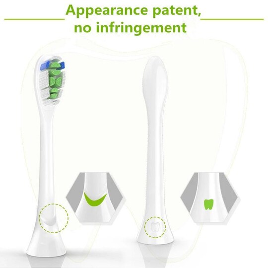 Philipsin kanssa yhteensopivat hammasharjapäät HX3 HX6 HX8 HX9 / 4-pack
