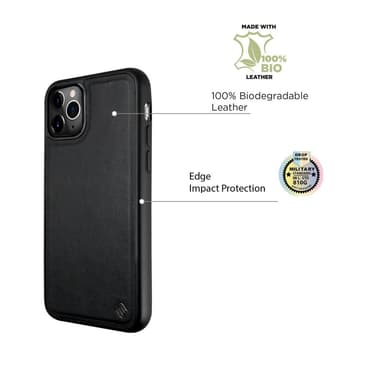 Ympäristöystävällinen Aitoa nahkaa iPhone 11 Pro Kotelo - Black