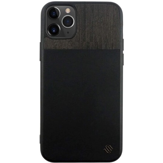 Ympäristöystävällinen Aitoa nahkaa/Wooden iPhone 11 Pro Kotelo - Black
