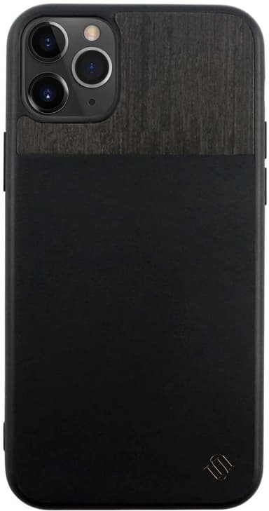 Ympäristöystävällinen Aitoa nahkaa/Wooden iPhone 11 Pro Kotelo - Black