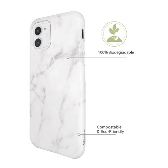 Ympäristöystävällinen painettu iPhone 11 Kotelo - White Marble