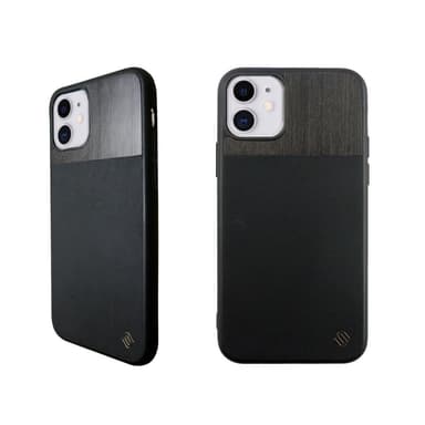 Ympäristöystävällinen Aitoa nahkaa/Wooden iPhone 11 Kotelo - Black