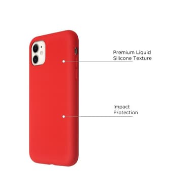 iPhone 11 Nestemäinen silikoni Kotelo- Red