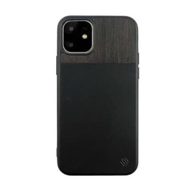 Ympäristöystävällinen Aitoa nahkaa/Wooden iPhone 11 Kotelo - Black