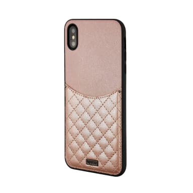 Vaaleanpunainen iPhone Xs Max kuori Korttikotelolla