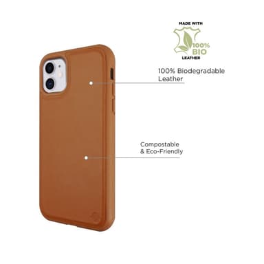 Ympäristöystävällinen Aitoa nahkaa iPhone 11 Kotelo - Brown