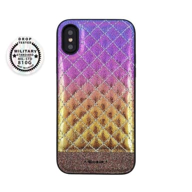 Vaaleanpunainen Metallinen iPhone Xs / X kuori