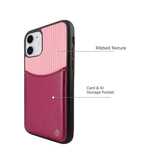 iPhone 11 Puhelinkotelo kortitaskulla - Pink