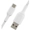 Belkin BOOST CHARGE USB-C - USB-A kaapeli 2m (valkoinen)