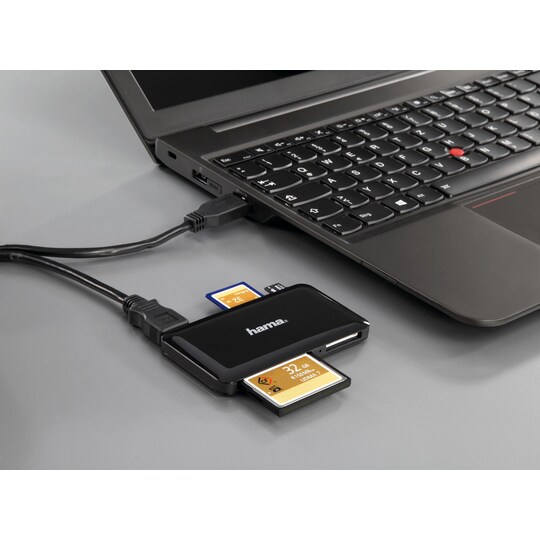 Hama Slim USB 3.0 muistikortinlukija (musta)