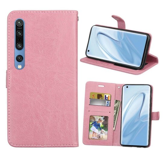 Lompakkokotelo 3-kortti Xiaomi Mi 10 Pro  - vaaleanpunainen