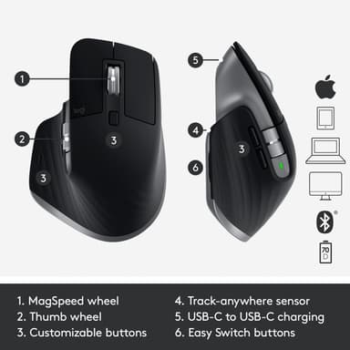 Logitech Mx Master 3 Mac langaton hiiri (tähtiharmaa)