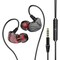 3,5 mm in-ear kuulokkeet äänenvoimakkuuden säätimellä - harmaa / punainen